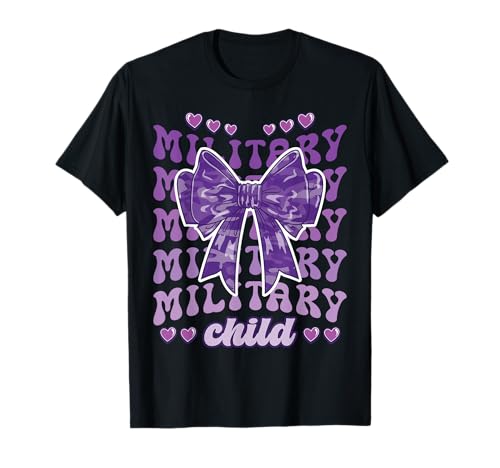 Militär Kind Lila Kokette Bogen Camo Anerkennung Monat T-Shirt Militär Kind Lila Kokette Bogen Camo Anerkennung Monat T-Shirt von InGENIUS Purple Up Day Hemden & Geschenke