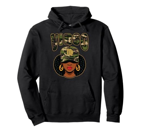 Jungfrau Königin Schwarz Frau Mütze Camo Afro Mädchen Pullover Hoodie Jungfrau Königin Schwarz Frau Mütze Camo Afro Mädchen Pullover Hoodie von InGENIUS Tierkreiszeichen
