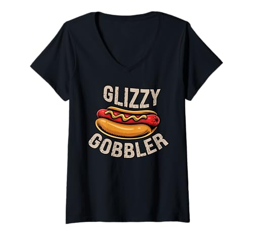 Damen Glizzy Gobbler Lustige Hotdog Meme Erwachsene Humor Peinlich T-Shirt mit V-Ausschnitt Damen Glizzy Gobbler Lustige Hotdog Meme Erwachsene Humor Peinlich T-Shirt mit V-Ausschnitt von InGENIUS Unpassende Sprüche Shirts & Geschenke
