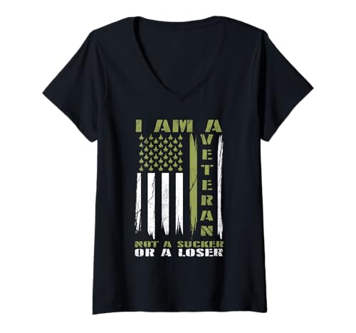 Damen Veteranen-Tag Veteran Nicht Sauger oder Verlierer T-Shirt mit V-Ausschnitt Damen Veteranen-Tag Veteran Nicht Sauger oder Verlierer T-Shirt mit V-Ausschnitt von InGENIUS Veterans Day Hemden & Geschenke