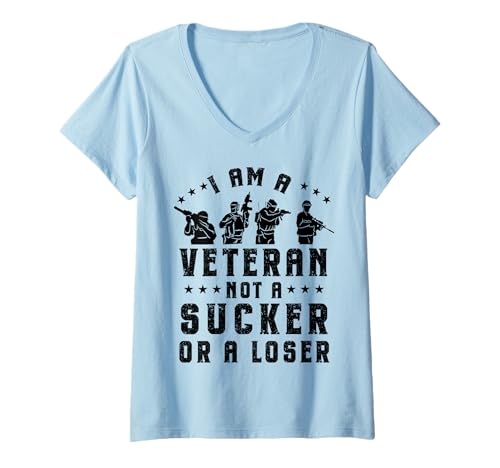 Damen Veteranen-Tag Veteran Nicht Trottel oder Verlierer T-Shirt mit V-Ausschnitt Damen Veteranen-Tag Veteran Nicht Trottel oder Verlierer T-Shirt mit V-Ausschnitt von InGENIUS Veterans Day Hemden & Geschenke