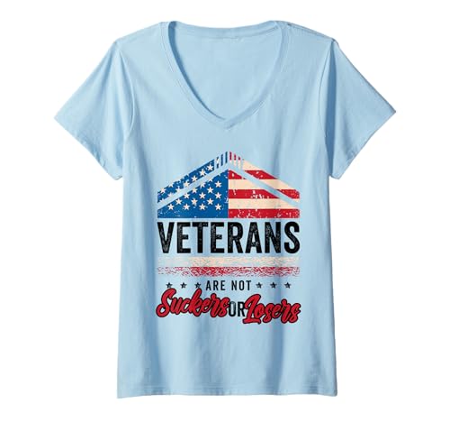 Damen Veterans Day Nicht Trottel oder Verlierer Patriotisch US T-Shirt mit V-Ausschnitt Damen Veterans Day Nicht Trottel oder Verlierer Patriotisch US T-Shirt mit V-Ausschnitt von InGENIUS Veterans Day Hemden & Geschenke