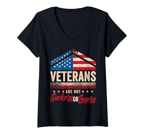 Damen Veterans Day Nicht Trottel oder Verlierer Patriotisch US T-Shirt mit V-Ausschnitt Damen Veterans Day Nicht Trottel oder Verlierer Patriotisch US T-Shirt mit V-Ausschnitt von InGENIUS Veterans Day Hemden & Geschenke