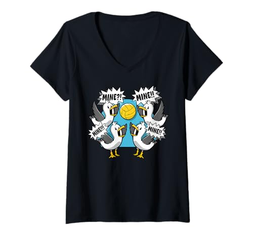 Damen Volleyball Möwe Mine Lustiges Beachvolleyball Spieler T-Shirt mit V-Ausschnitt Damen Volleyball Möwe Mine Lustiges Beachvolleyball Spieler T-Shirt mit V-Ausschnitt von InGENIUS Volleyball Möwe Shirts & Geschenke