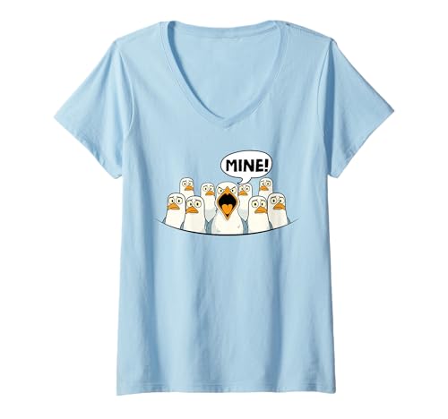 Damen Volleyball Möwe Mine Lustiges Beachvolleyball Spieler T-Shirt mit V-Ausschnitt Damen Volleyball Möwe Mine Lustiges Beachvolleyball Spieler T-Shirt mit V-Ausschnitt von InGENIUS Volleyball Möwe Shirts & Geschenke
