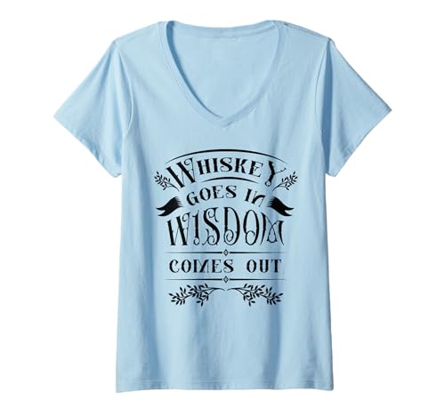 Damen Lustiger Whiskey geht rein Weisheit kommt Raus Tag T-Shirt mit V-Ausschnitt Damen Lustiger Whiskey geht rein Weisheit kommt Raus Tag T-Shirt mit V-Ausschnitt von InGENIUS Whiskey-Liebhaber Hemden & Geschenke