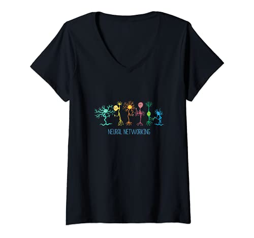 Damen Neural Networking Computer Gehirn Web-Entwickler Med Student T-Shirt mit V-Ausschnitt von InGenius lustige Geschenke für neuronale Netzwerke