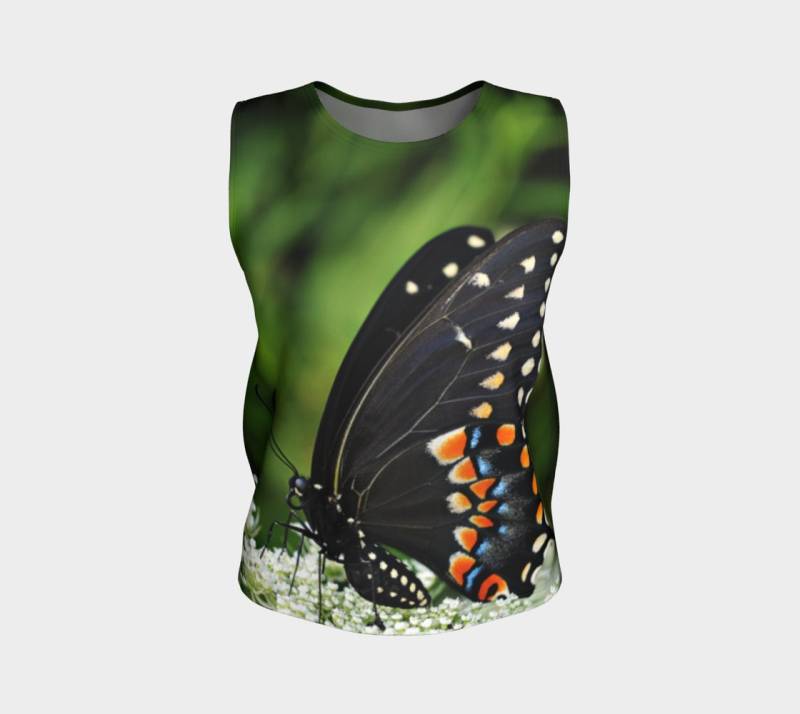 Butterfly Loose Tank Top, Women Es Nature Print Fitted Printed Yoga Relaxed Fit Übung Top von InLightImagery