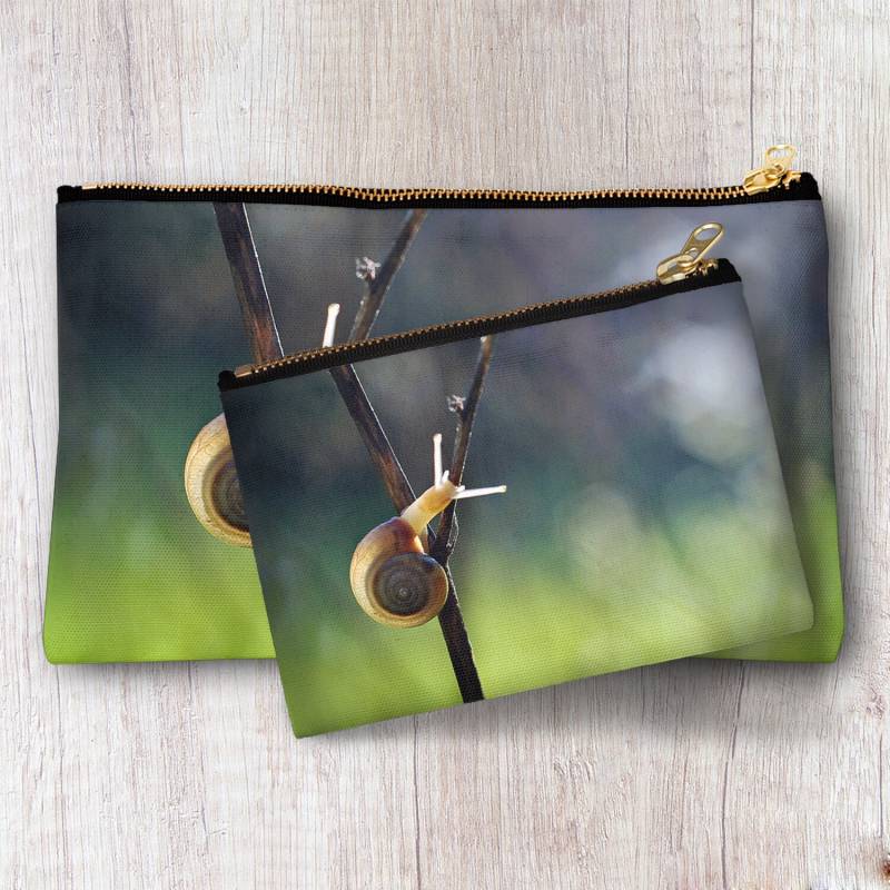 Garten Schnecke Reißverschluss Beutel Reise Toilettentasche Kosmetik Zubehör Lagerung Make-Up Organizer Kupplung Personalisierte Brautjungfer Beste von InLightImagery