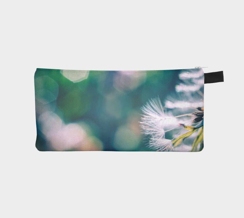 Petrol Löwenzahn Bleistift Fall, Floral Natur Make-Up Tasche, Print Kleine Reißverschluss Tasche Kosmetiktasche von InLightImagery