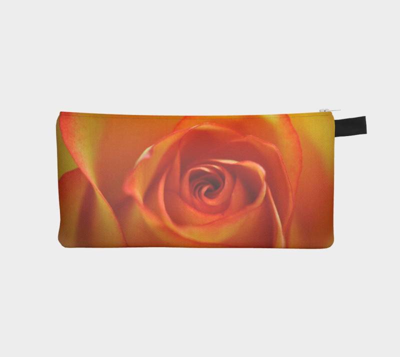 Rose Blume Bleistift Fall, Bleistift-Beutel, Orange Make-Up-Tasche, Kleine Reißverschluss-Beutel, Tasche, Floral Kosmetiktasche, Geschenk Für Mama von InLightImagery