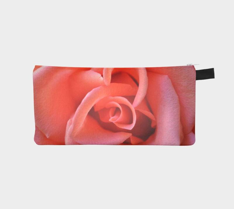 Rose Blume Bleistift Fall, Koralle Rosa Blumentasche, Make-Up-Tasche, Natur-Beutel, Kleine Reißverschluss-Beutel, Kosmetiktasche Geschenk Für Mama von InLightImagery
