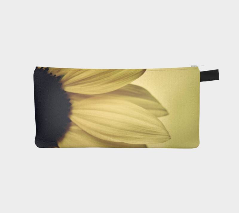 Sonnenblume Bleistift Fall, Floral Make-Up Tasche Reißverschluss Beutel, Kleine Blume Kosmetiktasche, Zitrone Gelb 9 X 4 Beutel von InLightImagery