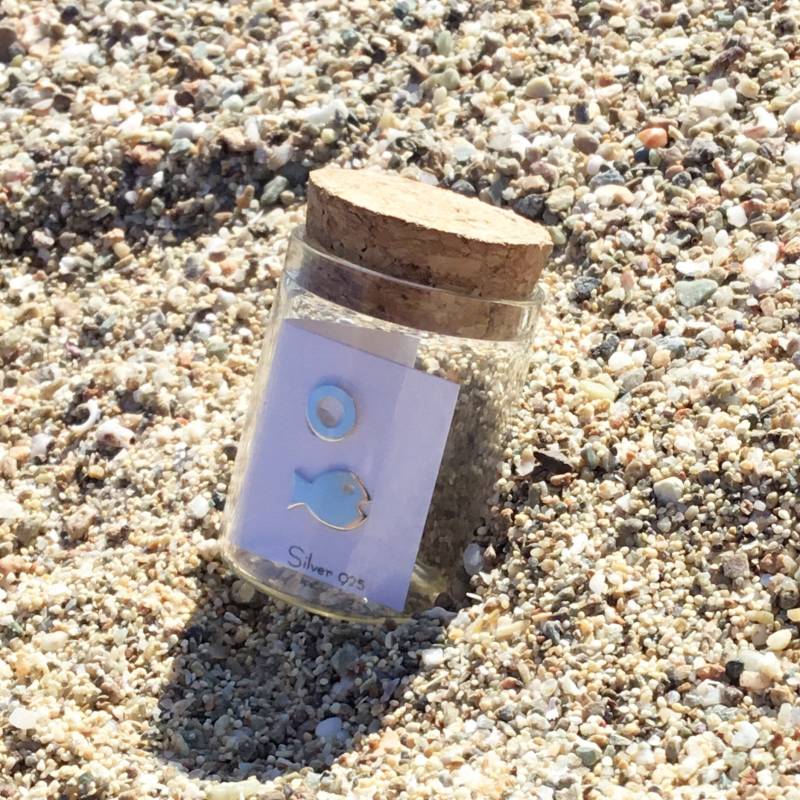 Fisch Und Blase Ohrstecker in Sterling Silber 925 von InLoveJewelAthens