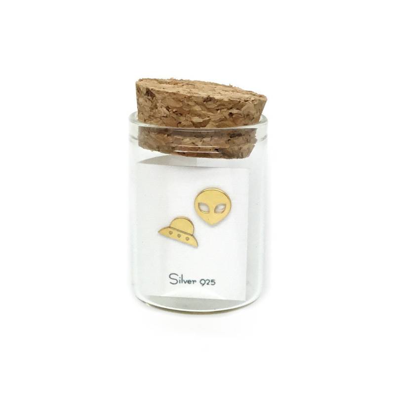 Ufo Und Alien Ohrstecker Aus Sterling Silber 925 von InLoveJewelAthens