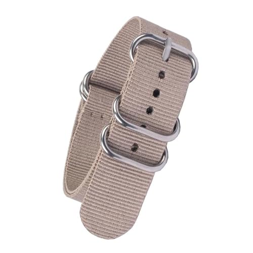 InOmak 16-24mm Nylon Uhrengurt Canvas Ersatzuhr Band, Beige, 22mm von InOmak