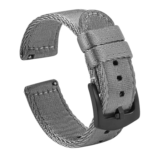 InOmak 20/22mm Nylon Uhrengurt Sport Ersatzband Armband, Grau 2, 18mm von InOmak
