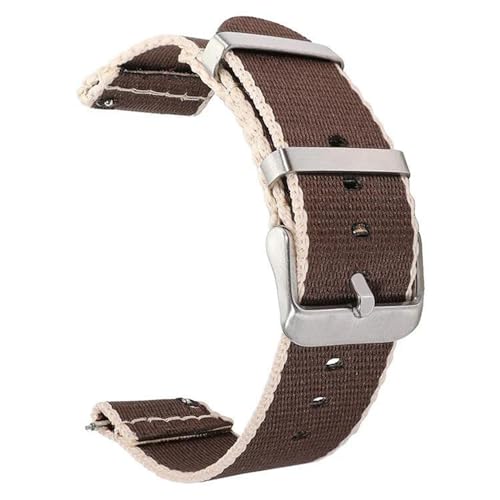 InOmak 20/22mm Nylon Watch Band Schnellveröffentlichung NATO Watch -Gurte, Brown Khaki, 20mm von InOmak