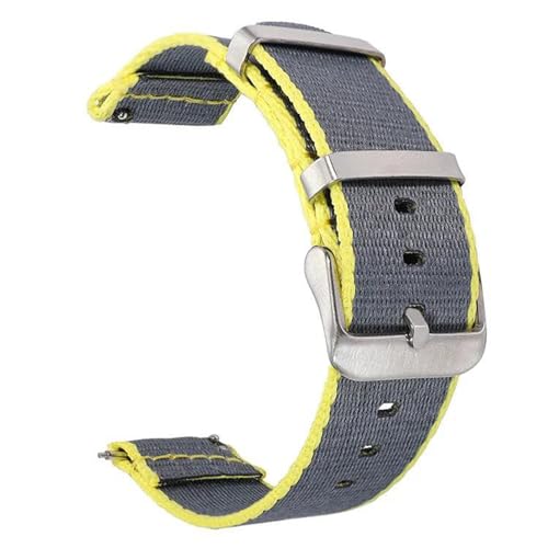 InOmak 20/22mm Nylon Watch Band Schnellveröffentlichung NATO Watch -Gurte, Graugelb, 20mm von InOmak