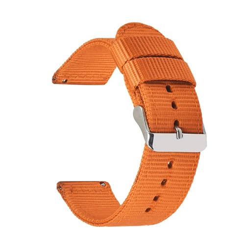 InOmak Canvas-Uhren-Bands 18-24mm NATO-Uhr-Gurte, Orange, 24mm schwarze Schnalle von InOmak