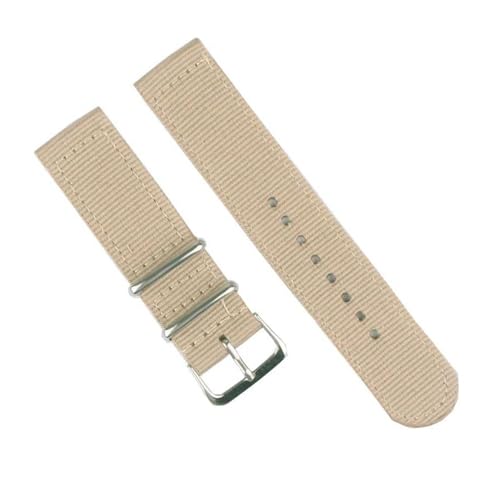 InOmak Canvas Uhrengurt 18-24mm Stoff Nylon Uhrband, Beige, 18mm von InOmak