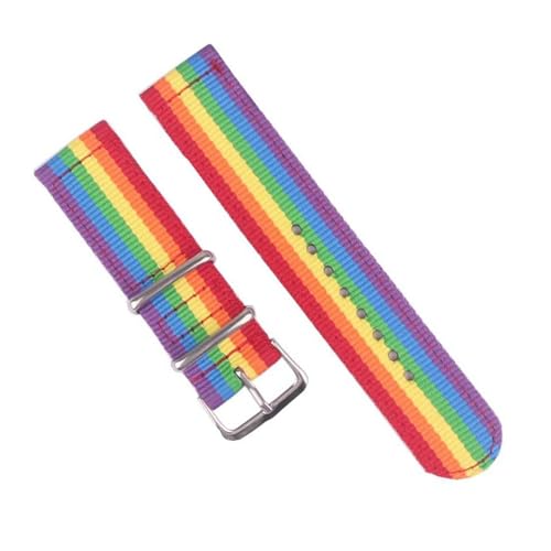 InOmak Canvas Uhrengurt 18-24mm Stoff Nylon Uhrband, Regenbogen, 20mm InOmak Canvas Uhrengurt 18-24mm Stoff Nylon Uhrband, Regenbogen, 20mm von InOmak