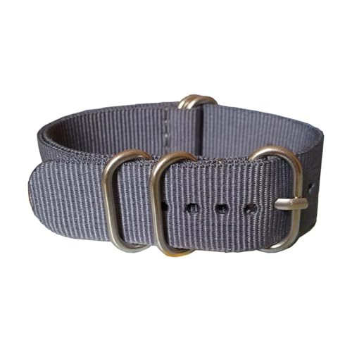 InOmak Canvas Watch Band 16-24mm Fasergewebe Nylon Uhrengurte, Grau, 20mm von InOmak