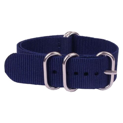 InOmak Canvas Watch Band 16-24mm Fasergewebe Nylon Uhrengurte, Marine, 20mm von InOmak