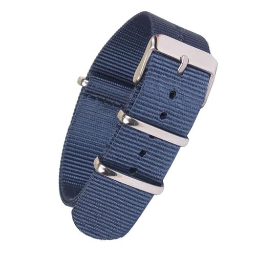 InOmak Canvas Watch Band 18-22mm Nylon Uhrengurt, Dunkelblau, 20mm von InOmak