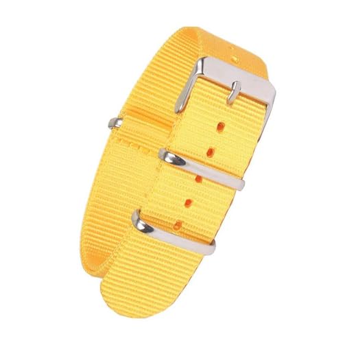 InOmak Canvas Watch Band 18-22mm Nylon Uhrengurt, Gelb, 20mm von InOmak