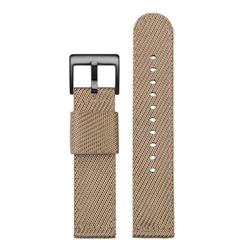 InOmak Canvas Watch Band 18-24mm NATO Uhrengurte, Khaki Black, 22mm von InOmak