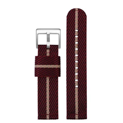 InOmak Canvas Watch Band 18-24mm NATO Uhrengurte, Roter Beige Silber, 18mm von InOmak