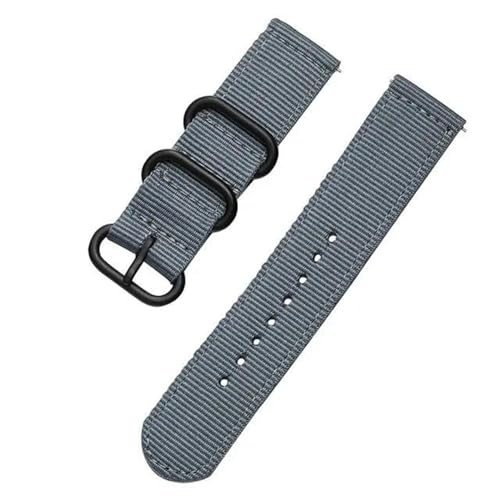 InOmak Canvas Watch Band 18-24mm Nylon Stoff Uhren Bands Sportgurt, Grau, 22mm von InOmak