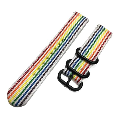 InOmak Canvas Watch Band 18-24mm Nylon Stoff Uhren Bands Sportgurt, Regenbogen Typ 2, 18mm von InOmak