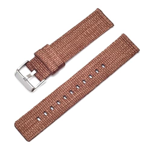 InOmak Canvas Watch Band 20/22mm Nylon Uhrengurt, Braun, 20mm von InOmak