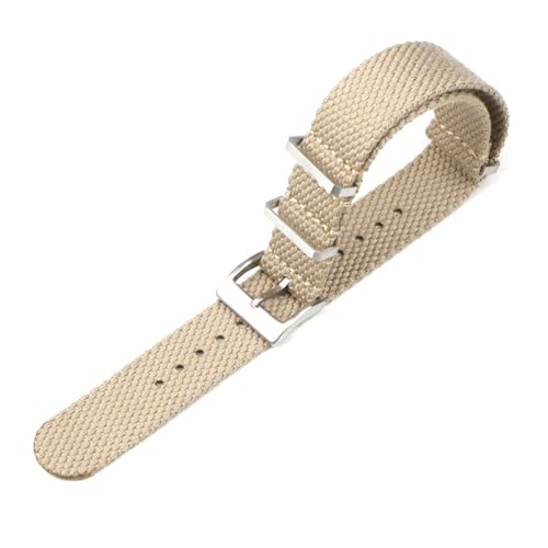 InOmak Ersatz -Uhrenbänder 20/22mm Nylon Uhrengurt, Khaki, 22mm von InOmak