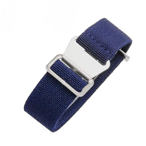 InOmak Fabric Watchband 18-22mm elastisches Nylon-Uhrenband, Blau, 18mm goldene Schnalle von InOmak