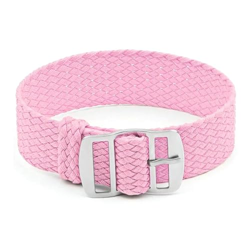 InOmak Gewebe gewebtes Nylon Watchband 12-24mm NATO Watchgurte, Rosa, 20mm von InOmak