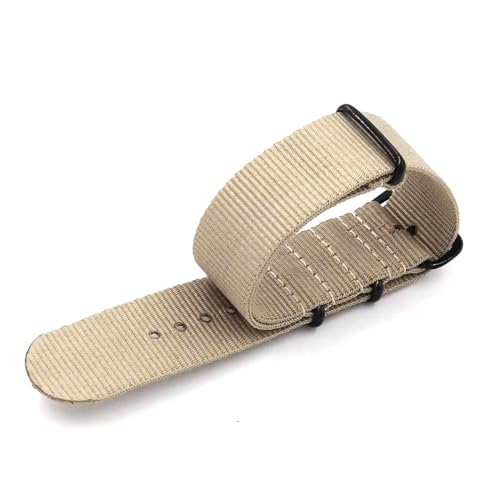 InOmak NATO Watch Gurte 18-24mm Leinwand Watch Band, Beige, 24mm von InOmak