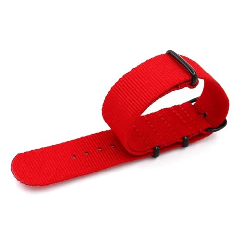 InOmak NATO Watch Gurte 18-24mm Leinwand Watch Band, Rot, 20mm von InOmak