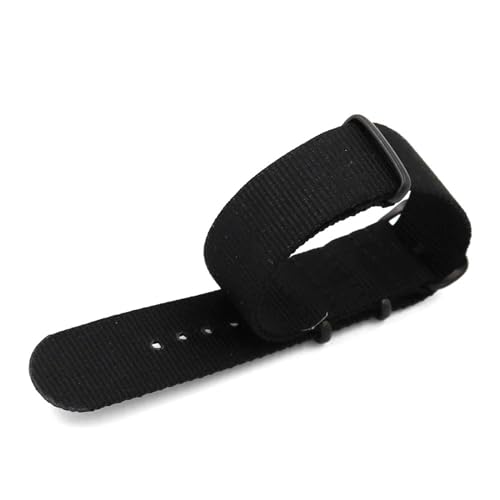 InOmak NATO Watch Gurte 18-24mm Leinwand Watch Band, Schwarz, 18mm von InOmak