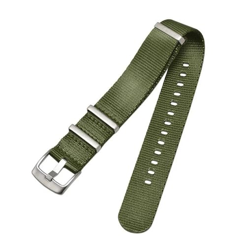 InOmak Nylon Canvas Watch Band 18-24mm Stoff NATO Uhrengurte, Grün, 18mm von InOmak