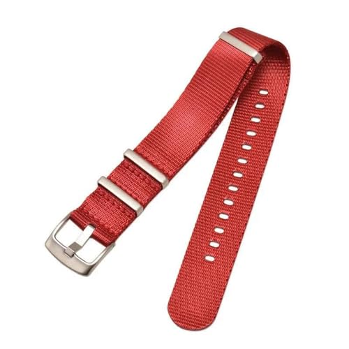 InOmak Nylon Canvas Watch Band 18-24mm Stoff NATO Uhrengurte, Rot, 20mm von InOmak