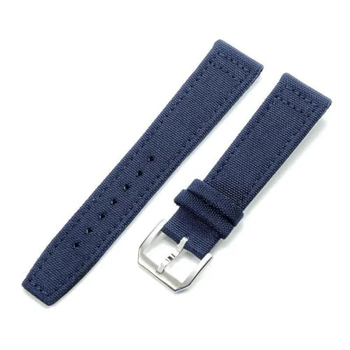 InOmak Nylon Canvas Watchbänder 20/21/22mm Stoff Watchband, Blaustahlschnalle, 20mm von InOmak