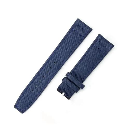 InOmak Nylon Canvas Watchbänder 20/21/22mm Stoff Watchband, Blue-No-Schnalle, 21mm von InOmak