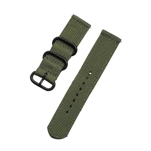 InOmak Nylon Uhrenbänder 20-24mm Leinwand Ersatzuhr-Gurt, Armeegrün, 18mm von InOmak