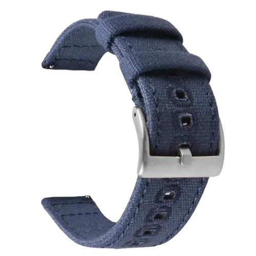 InOmak Nylon Uhrenband 18-22mm Schnellfreisetzungsarmband, Blau Silber, 18mm von InOmak
