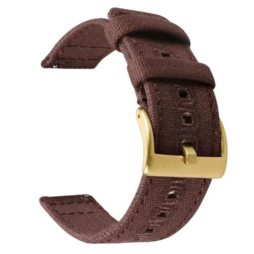 InOmak Nylon Uhrenband 18-22mm Schnellfreisetzungsarmband, Braunes Gold, 18mm von InOmak