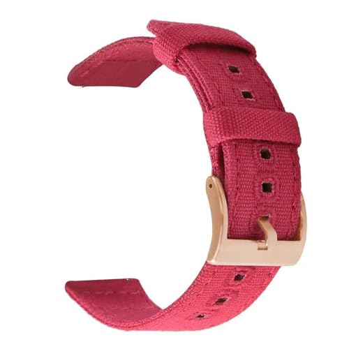 InOmak Nylon Uhrenband 18-22mm Schnellfreisetzungsarmband, Rot Rose Gold, 18mm von InOmak