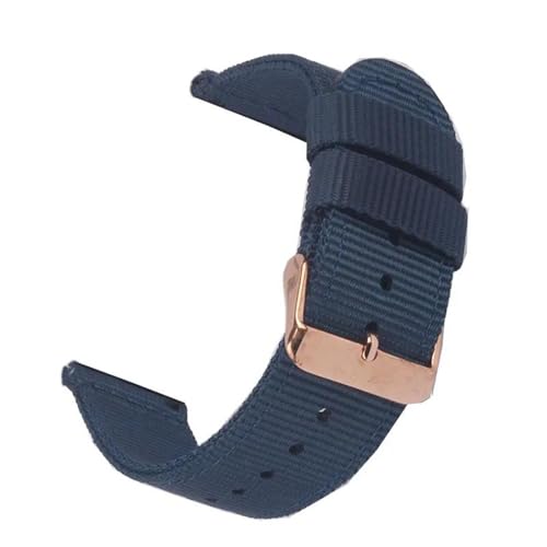 InOmak Nylon Uhrengurt 18-22mm Außenschand im Freien, Navy Rose Gold Schnalle, 20mm von InOmak